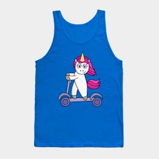 Unicorn riding a scooter Tank Top